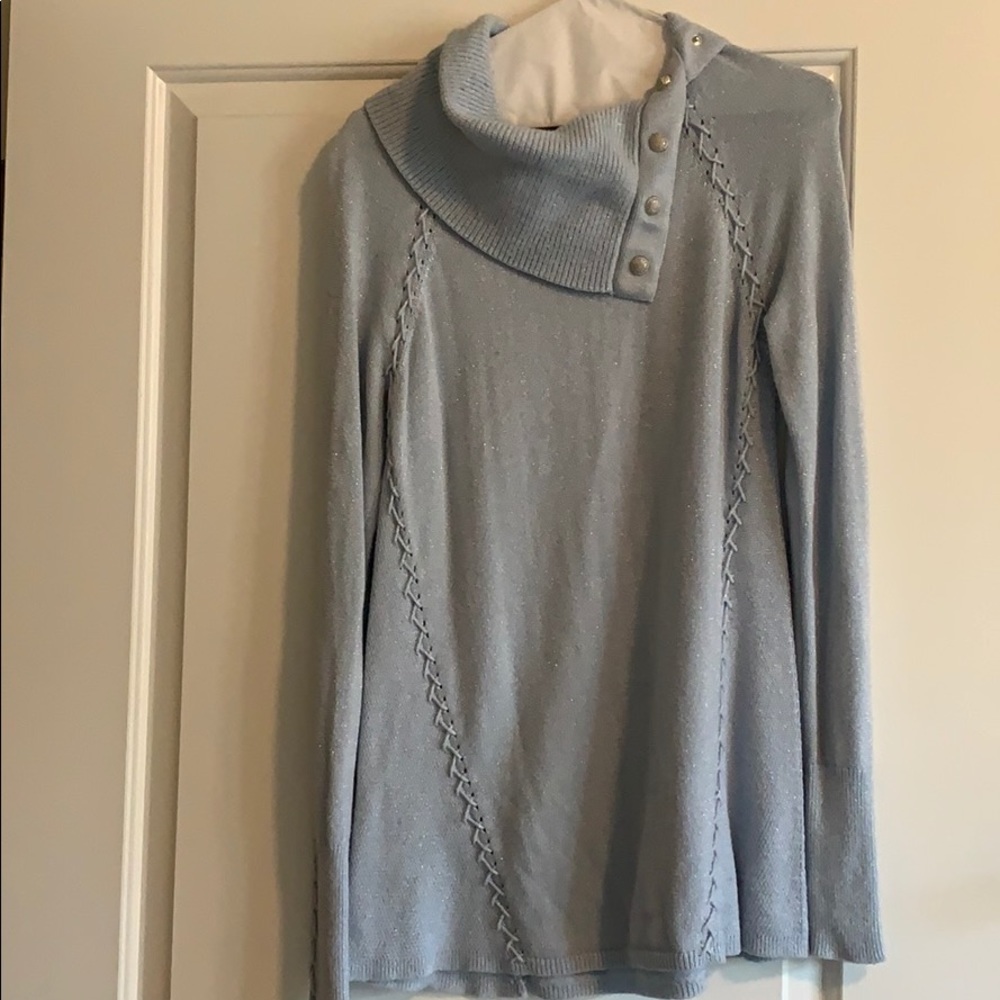 White Black Blue Sparkle Cow neck sweater